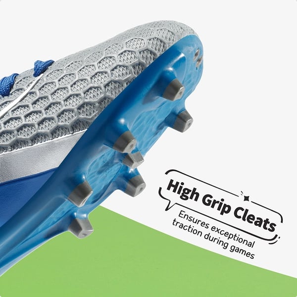 Boys & Girls High Top Youth Football Cleats - BLUE WHITE GREY - 2